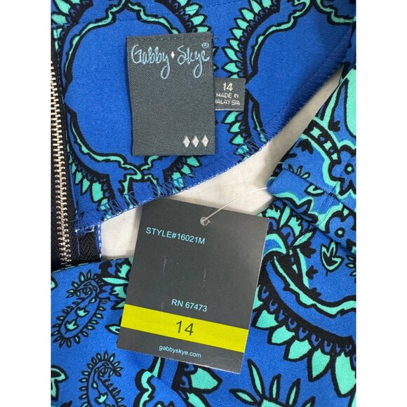 Gabby Skye Paisley Print Ultra-Soft Sheath Dress with Pockets Size 14 New Spring - Picture 5 of 9